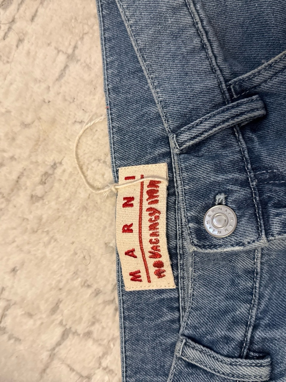 MARNI JEANS  Appliqué Denim Jeans with Tropical Motif - Picture 3 of 4